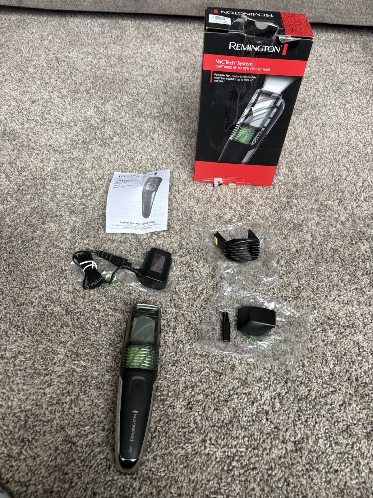 Remington Vacuum Beard Trimmer 13 Settings Adjustable 2-18mm