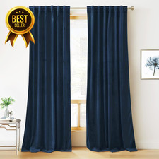 Velvet Curtains 96 Inches - Blackout Curtains for Living Room,Thermal Insulated