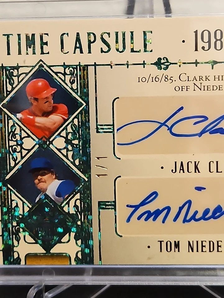 2025 Leaf Seasons In The Sun Jack Clark/Tom Niedenfuer 时间胶囊绿色 1/1 — 第 3/3 张图片