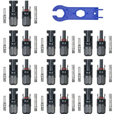 10 Paar MC4 Stecker Buchse Solar Werkzeug Schl&uuml;ssel IP67 6mm&sup2; Schwarz