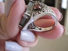 STS MUONIONALUSTA METEORITE GARNET STERLING RING — photo 10