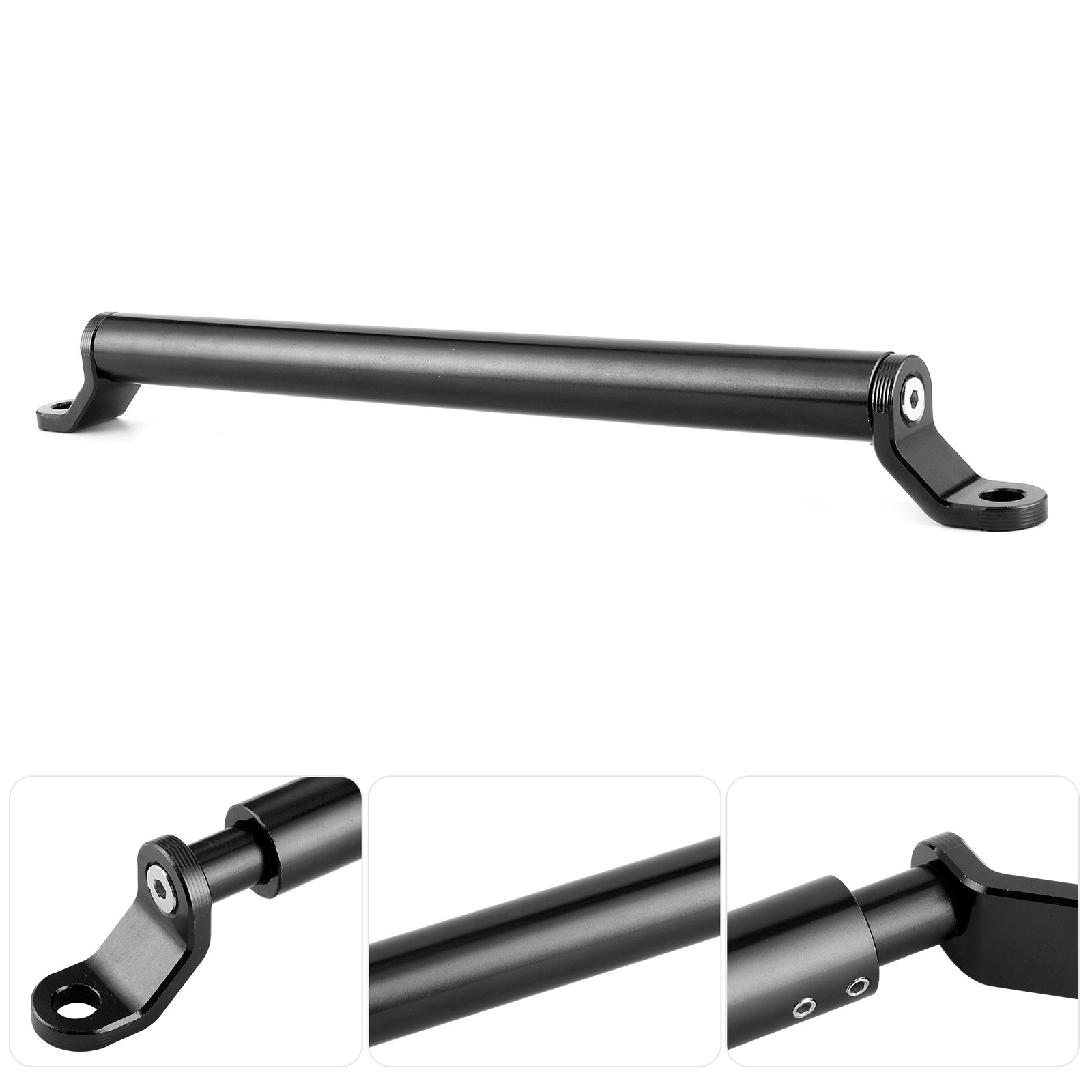 Black Aluminum Alloy CNC Balance Bar Crossbar Handlebar Extended Reinforcement