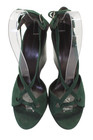 Balenciaga Womens Suede Ankle Strap Wedge Sandals Green Size 8 — photo 2