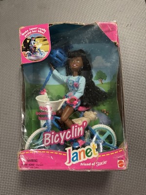Vintage 1996 BICYCLIN' JANET 8'' Doll & Bike Playset #16735 Mattel Rare