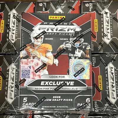 2025 Panini Prizm Draft Picks Football Factory Sealed Hobby Blaster Box 6 Packs