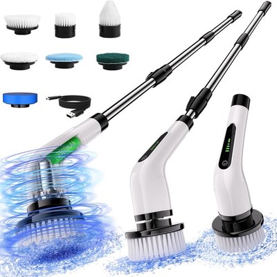 Electric Spin Scrubber, Full Body Waterproof Cordless Cleaning Brush with 7 R...