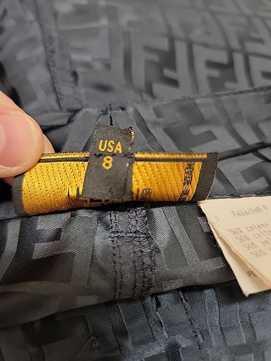 Vintage Women's Fendi 365 FF Logo Monogram Pants Size 8 US Blue | eBay