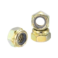 25Pcs Nylon Lock Hex Nuts - [5/16" x 18], Carbon Steel Locknut, Yellow