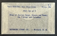 San Marino 1963 Ships & Boats Stamp Set of 5, 1-5 Lire, Multicolor