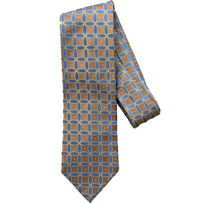 Paul Frederick Mens 3.75x64 Tie Multicolor Geometric 100% Italian Silk Vintage