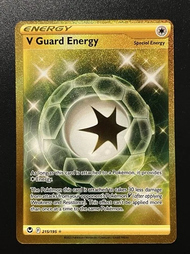 V Guard Energy 215/195 Gold Secret Rare Pokémon TCG Silver Tempest NM