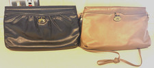 Pair 2 Vintage Ettiene Aigner Leather Handbags: One Black, One Brown