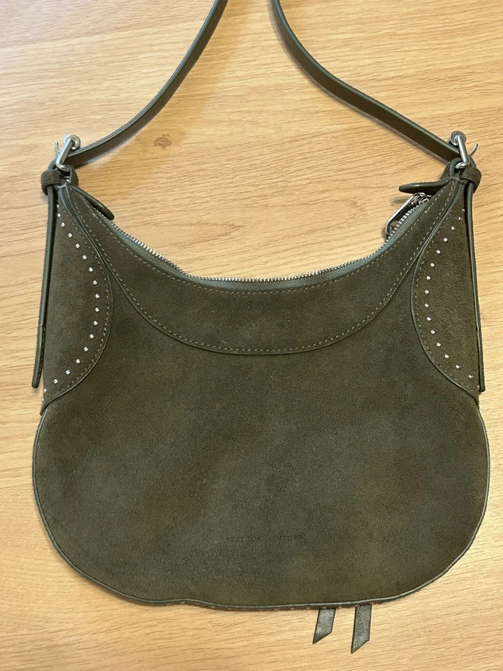 Bolso Sillín Cuero Gamuza Oliva Tachonado Monedero Rebecca Minkoff Boho Alt Western Foto 4 de 4
