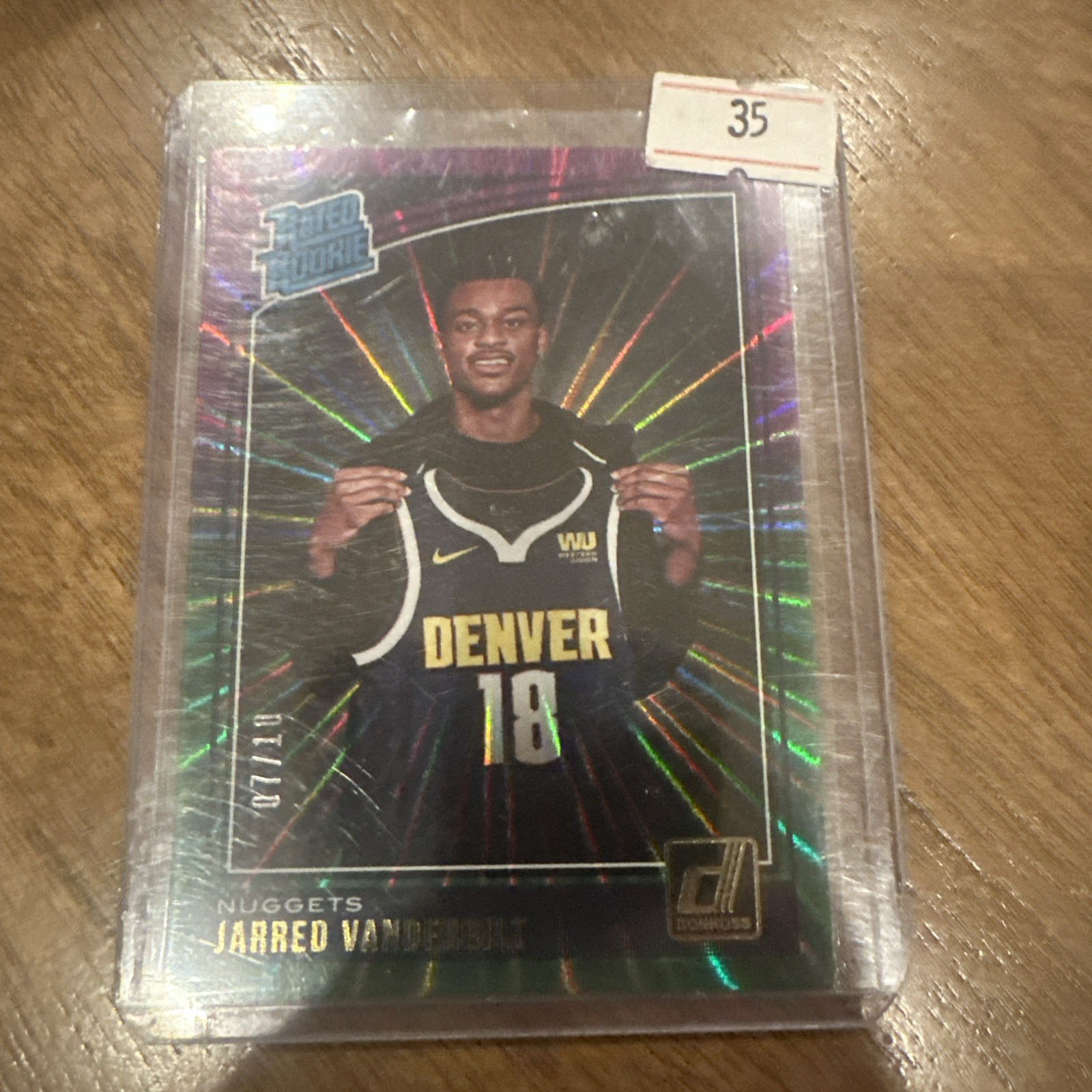 2018 Donruss Jarred Vanderbilt #151 /10 green purple laser rated rookie
