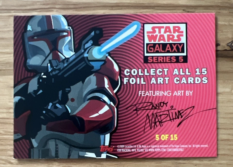 2010 TOPPS STAR WARS GALAXY 5 SILVER FOIL CARD DARTH MAUL 5/15 - MINT CARD - Image 2 of 2