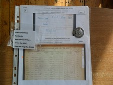 WW1 Silver War Badge For Services Rendered INO Cheesman Royal Garrison Artillery