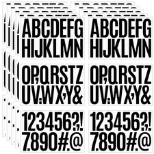 480 Pcs Waterproof 3" Vinyl Alphabet Number Stickers - 3 Inch, Black