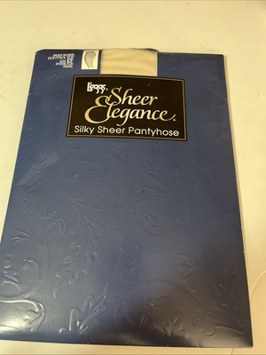L'eggs Sheer Elegance Silky Cntrl Top Pantyhose Sz EF  Pearl Fits 5'7'' & 190#