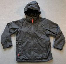 THE NORTH FACE HyVent Rain Jacket Boys Small 7/8 Black Hooded Full Zip READ
