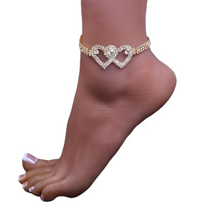 Double Heart Fashion Anklet Bracelet