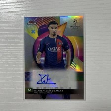 Topps Finest UCL Warren Zaire Emery Auto 2023-24 Soccer Card Rookie. rookie card picture