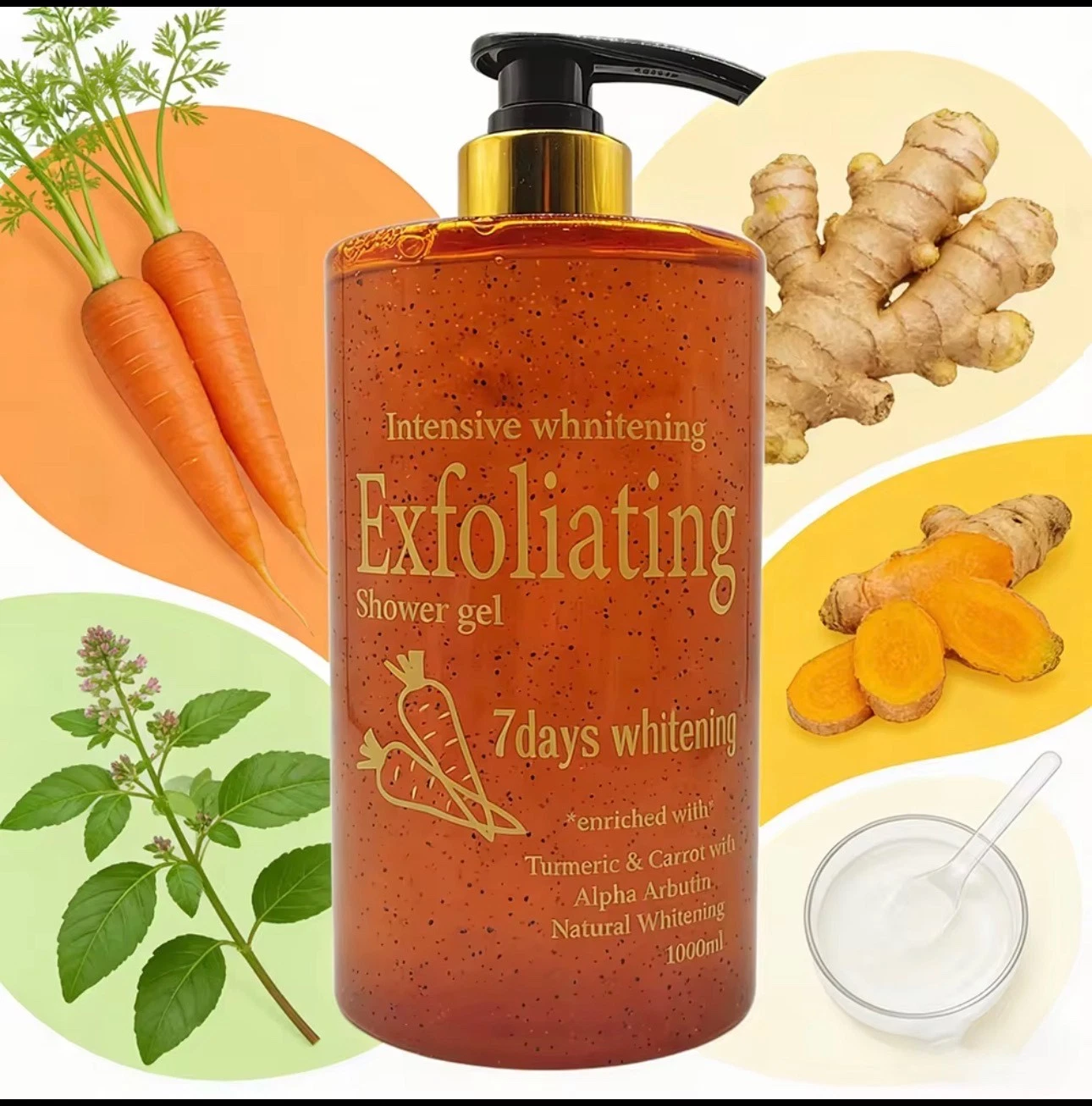 Intensive whitening exfoliating shower gel