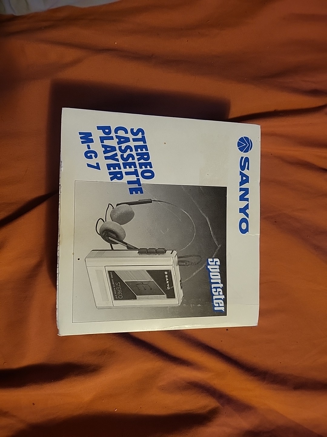 Vintage SANYO Stereo Cassette Player M-G7 Tested Working W/ Box Headphones Strap