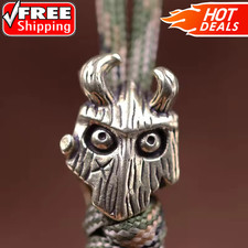 Forest Guardian Brass Knife Bead EDC Paracord Lanyard DIY Outdoor Charm Pendant