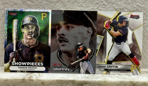 2025 Bowman’s Best Pirates Konnor Griffin (3) Card Lot: Mini Diamond Showpieces+