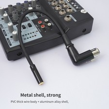 Right Angle 3Pin Female To 1/8 TRS 3.5mm Female Cable Sound Converters Adapter