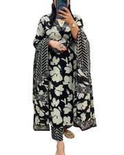 Women's Floral Printed Stright Kurta with Pant Dupatta Set