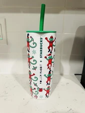 2025 Starbucks x Roller Rabbit Stainless Steel Tumbler Cup Green Monkey Mas