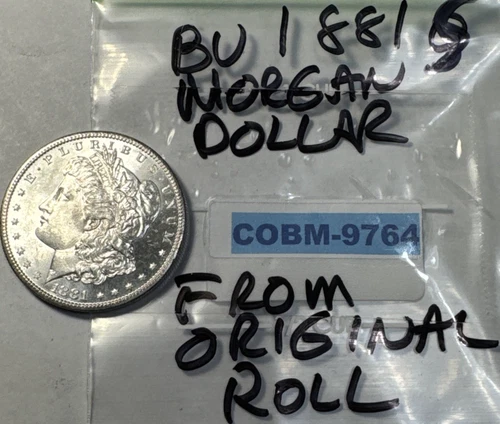 BU Uncirculated 1881-S Morgan 90% Silver Dollar From Original Roll COBM-9764