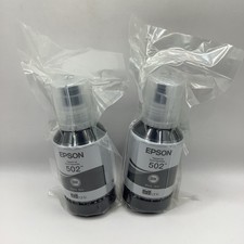Epson 502 Black Genuine Ink Bottle - 2 Pack Lot - Exp. 2029