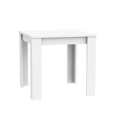 Tavolo da pranzo ELANA in laminato bianco, non allungabile. LAP 80x76x80 cm