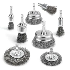 8 Pcs Wire Wheel Brush Set for Drill,Stainless Steel Wire Cup Wheel with 1/4 ...