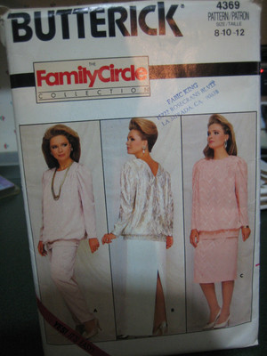 Butterick 4369 Misses Top, Skirt & Pants Pattern - Size 8 & 10