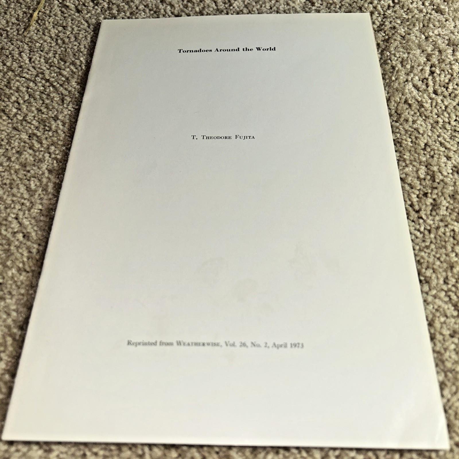 1973 Tornadoes Around the World di T. Fujita