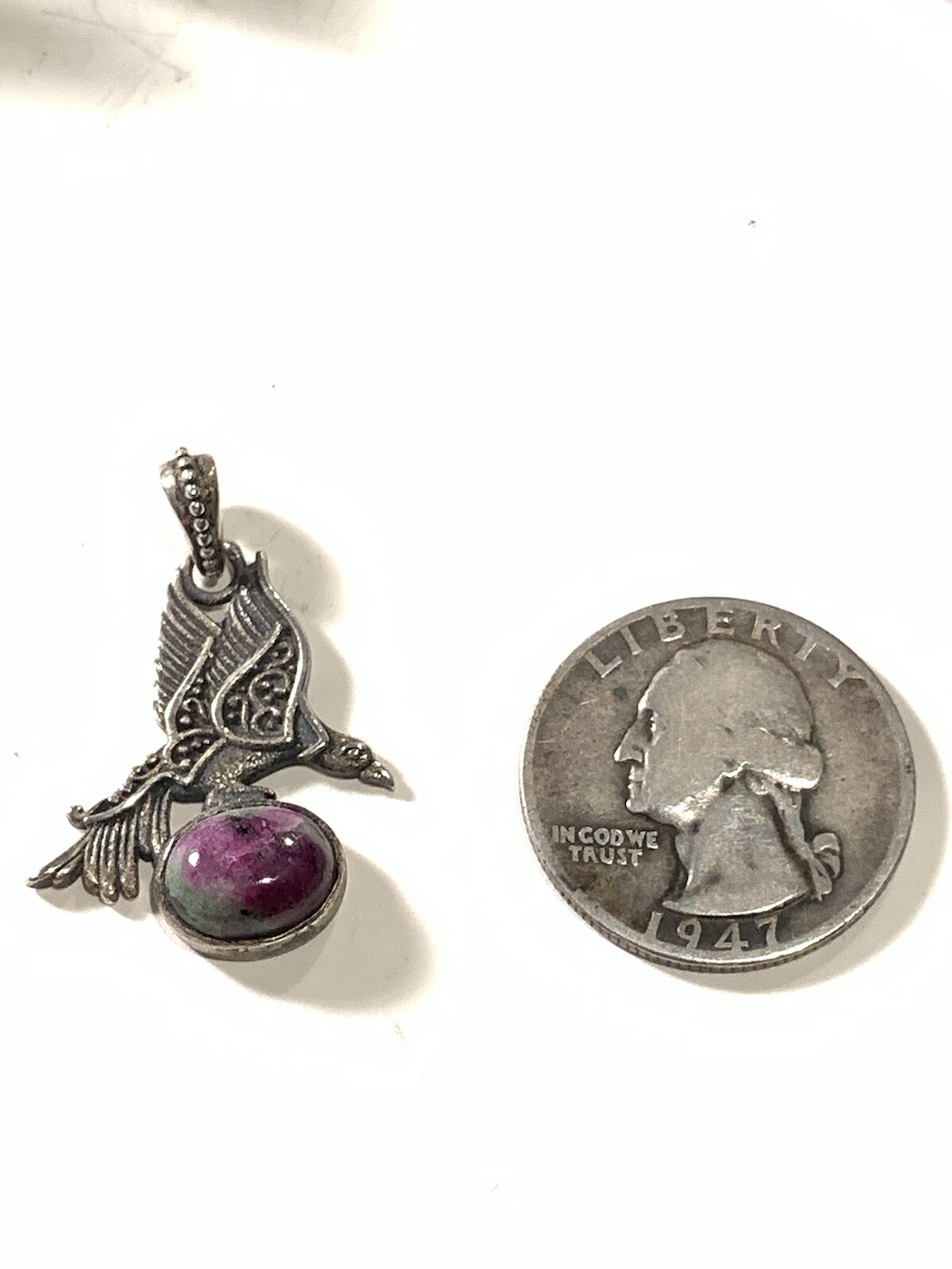 Sterling Silver Eagle Ruby In Zoisite Pendant - image 4