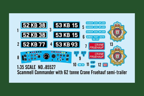 85527 Hobby Boss: Scammell Commander with 62 tonne Crane Fruehauf semi-trailer i - Imagen 3 de 18