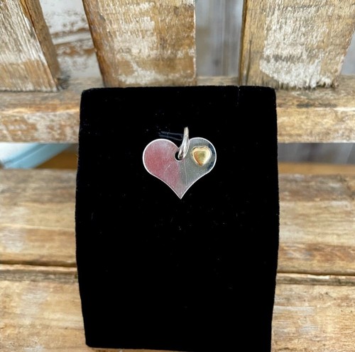 Steel by Design QVC Stainless/14k Gold Heart Pendant NEW - Picture 2 of 2