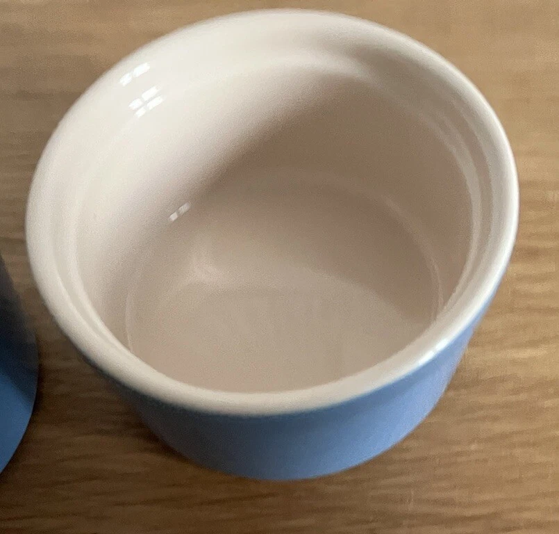 Par de platos Ramekin horno de cerámica azul Morphy Richards 3,5 x 2 pulgadas Foto 2 de 4