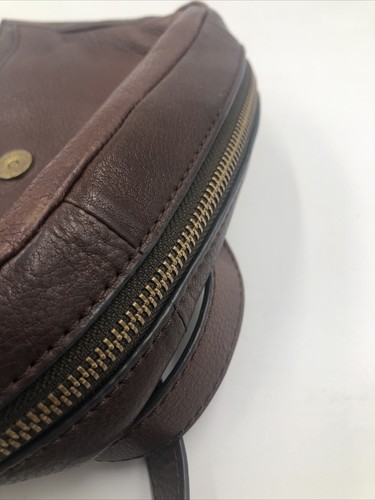 Vintage Fossil Brown Leather Expanding Zipper Crossbody Handbag - Picture 10 of 10