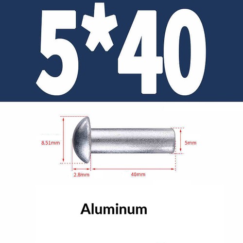 Solid Aluminium Round Head Rivets Pan Button Head Rivet M2 M2.5 M3 M4 M5 M6 M8 - Bild 59 von 80