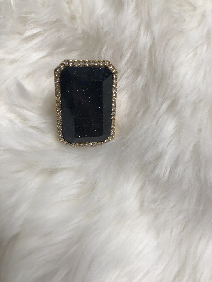 Anillo Kate Spade Cielo Nocturno Joyas Talla 5 Arenisca Azul con Oro! Lindo Foto 4 de 4