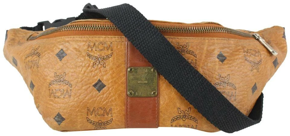 Mcm Cognac Monogram Visetos Belt Bag Fanny Pack Waist Pouch 1mcm39lm