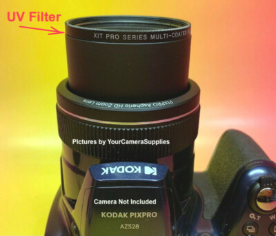 FLOWER HOOD+UV FILTER+LENS CAP fits DIRECTLY TO CAMERA KODAK