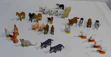 Lot of 30 plastic pretend play farm horse ducks sheep cows figure animals -LOOK