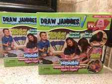 DRAW JAMMIES GIRLS PINK SET OF PAJAMAS SCENTED -M, LG- GLOW PAINT PENS MARKERS