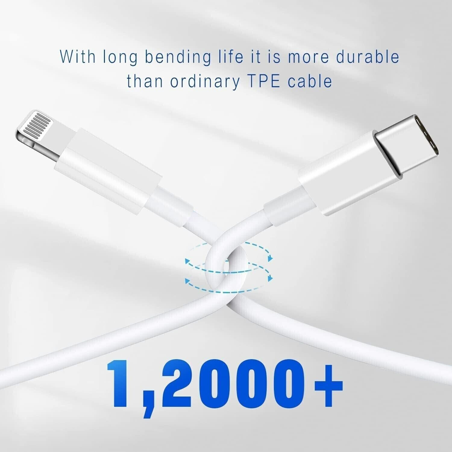 Fast Charger Usb C 10FT/6FT Foldable Dual Port Fast Charger, 2Pack PD 20W USB C Wall Charger Block With 4Pack Lightning Cable For IPhone 14 13 12 11 Pro Max Mini/iPad In - Foto 4